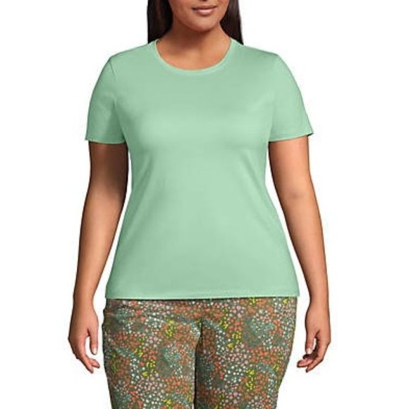 Women's Plus Size Relaxed Supima Cotton Short Sleeve Crewneck T-Shirt - Picture 1 of 4